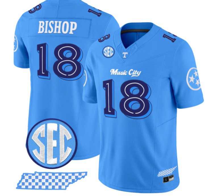 Desean Bishop Jersey 18 Tennessee Vols Music City Edition Stitched Blue