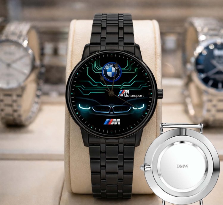 Bmw Amg M Power Analog Watch Stainless Steel Sport Metal Watch