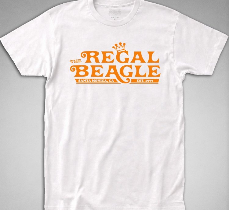The Regal Beagle White T-shirt Threes Company Tv Series Retro 70s Bar Club Funny