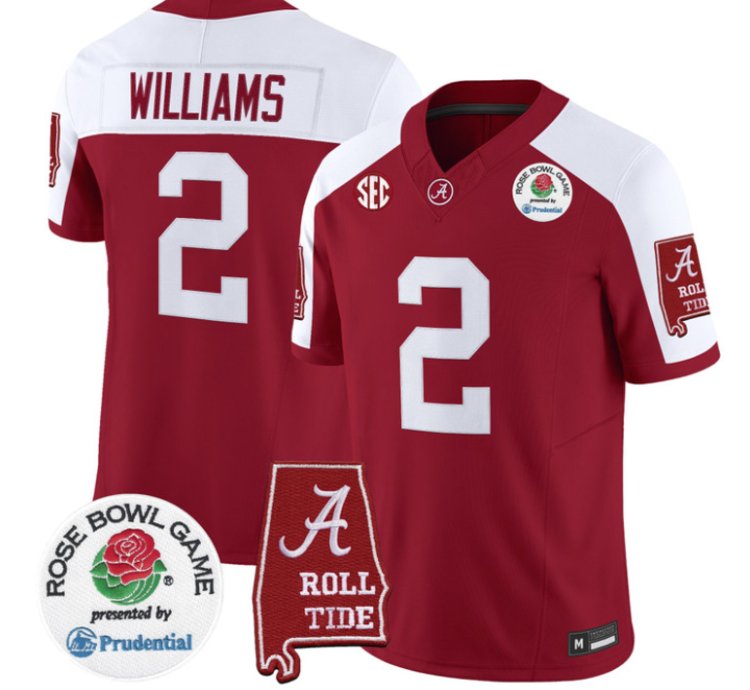 Ryan Williams Jersey 2 Alabama Crimson Tide 2026 Rose Bowl Stitched Crimson Alter