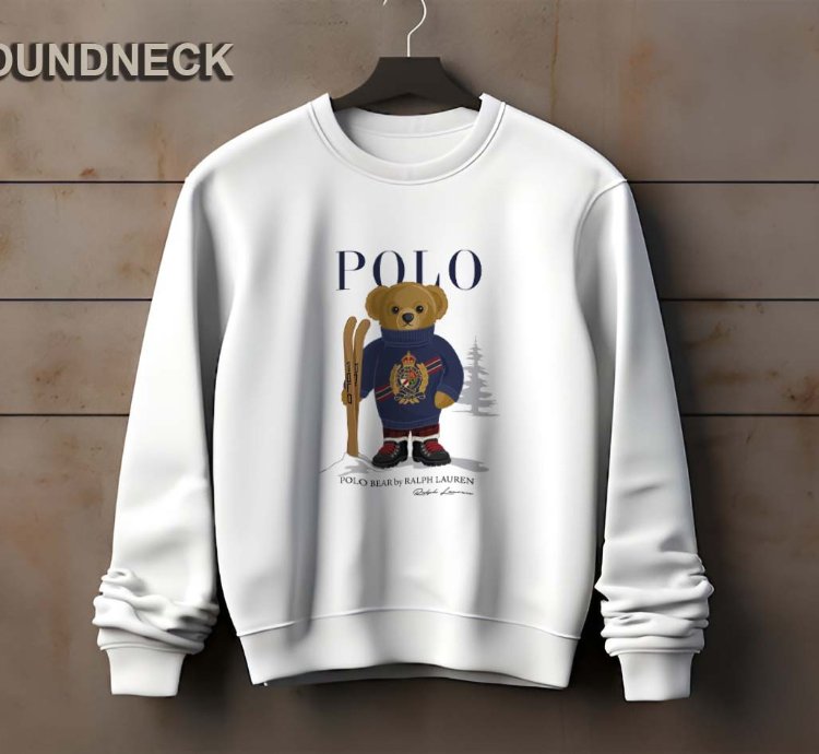 Polo Logo Sweatshirt Elegant Ice Bear Ski Design Us Size