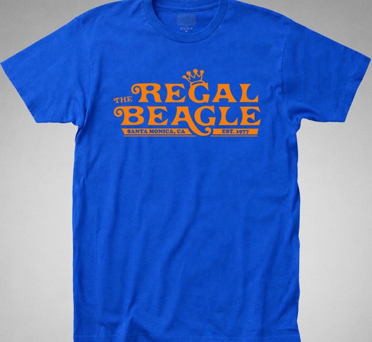 The Regal Beagle Blue T-shirt Threes Company Tv Series Retro 70s Bar Club Funny