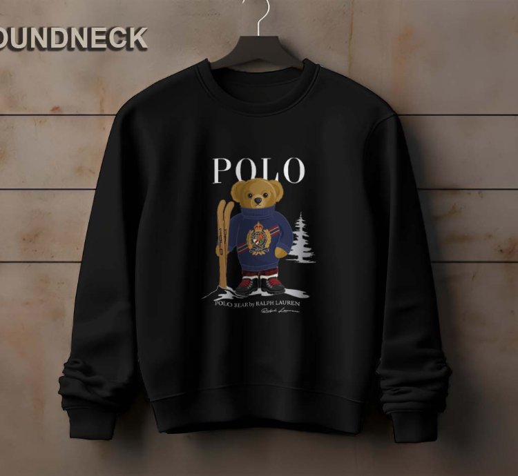 Polo Logo Sweatshirt Elegant Ice Bear Ski Design Us Size
