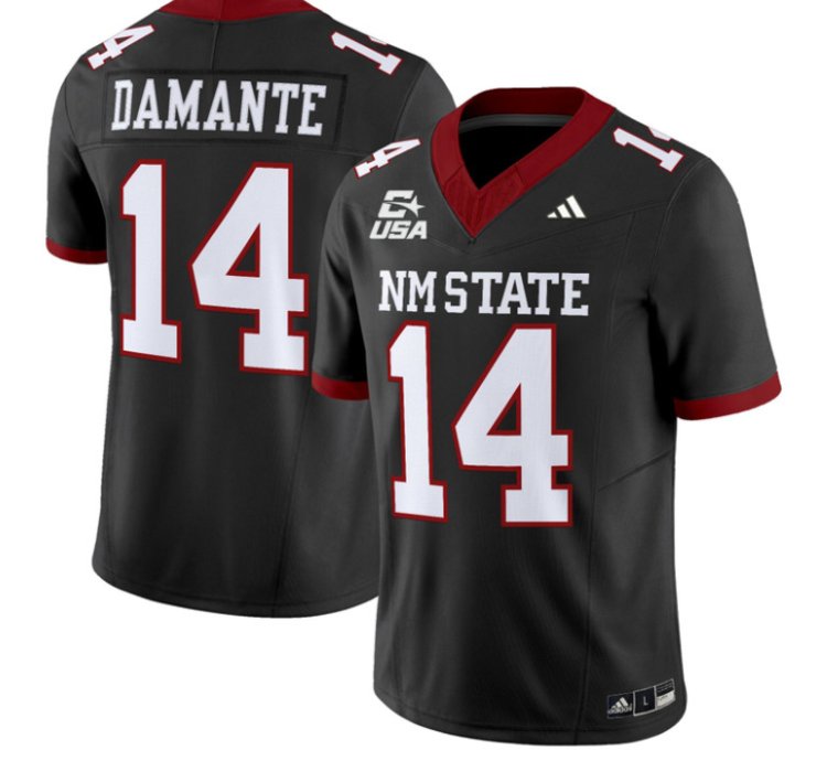 Adam Damante Jersey 14 New Mexico State 2026 Vapor Limited Stitched Black