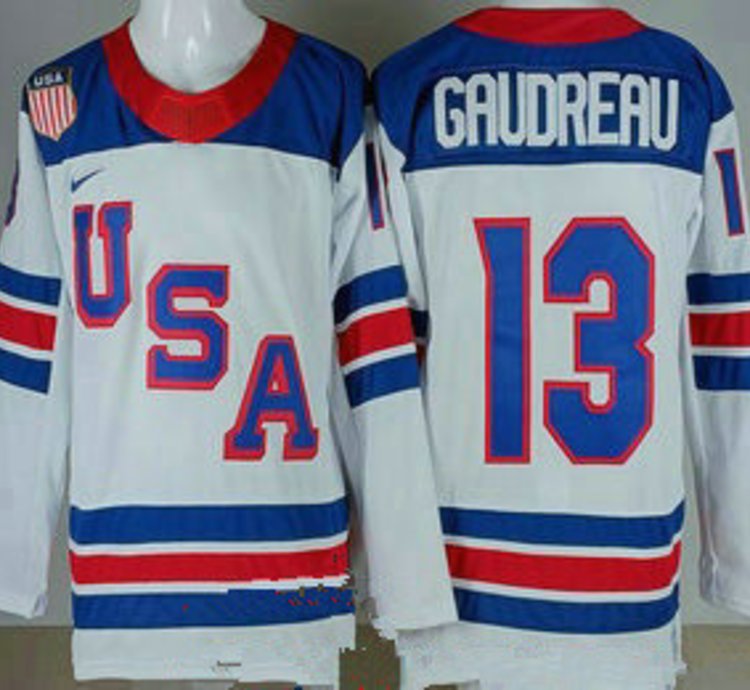 Usa 13 Johnny Gaudreau White 2026 Olympics Authentic Jersey Stitched