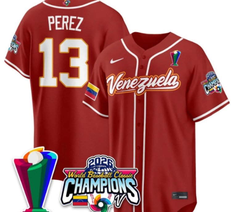 Salvador Perez 13 Venezuela Baseball Jersey 2026 World Baseball Classic Champions Limited Stitched