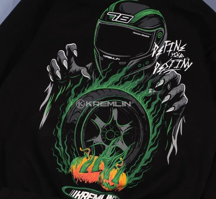 Kremlin Pumpkin - Zipper Hoodie Halloween Racing Black