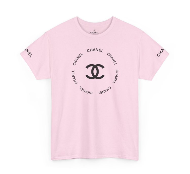 Chanel Logo Circle Light Pink T-shirt - Size Usa
