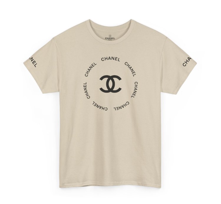 Chanel Logo Circle Sand T-shirt - Size Usa