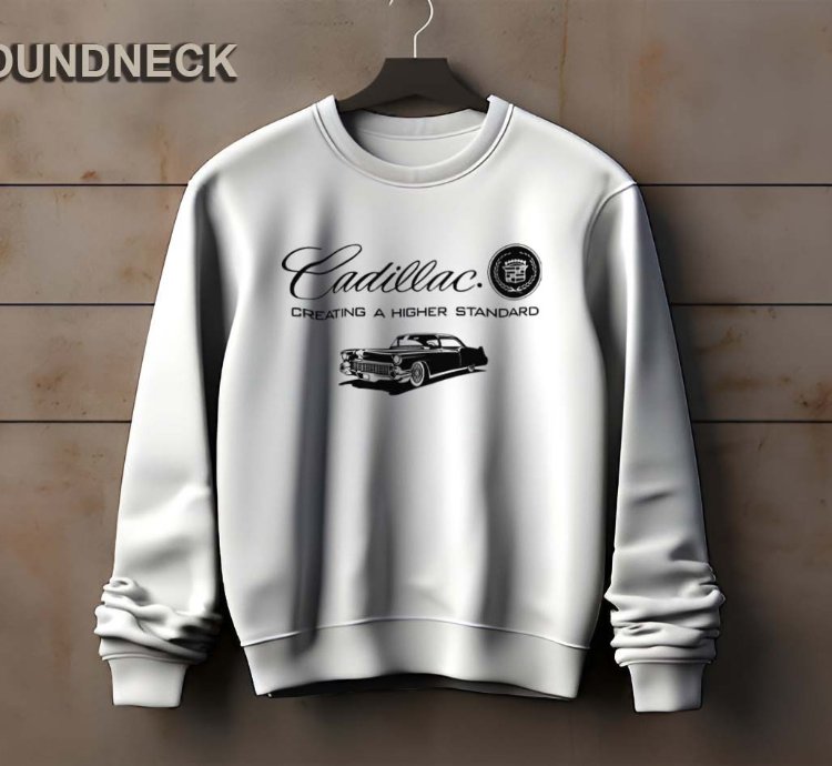 Cadillac Logo Sweatshirt Elegant Classic Car Design Us Size