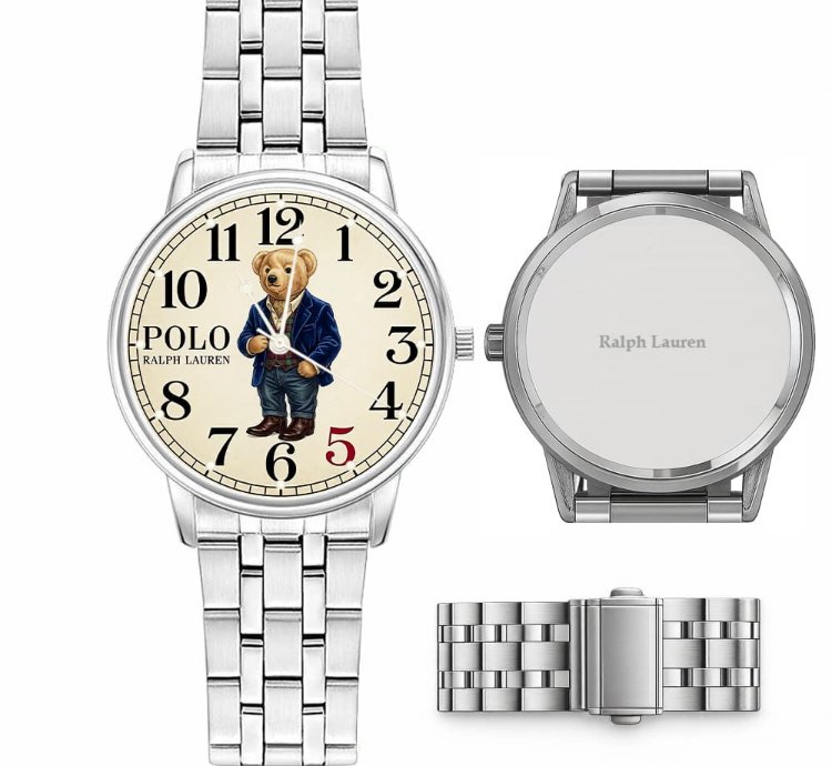 Smart Navy Jacket Teddy Bear Mens Wrist Watch225 Silver Steel