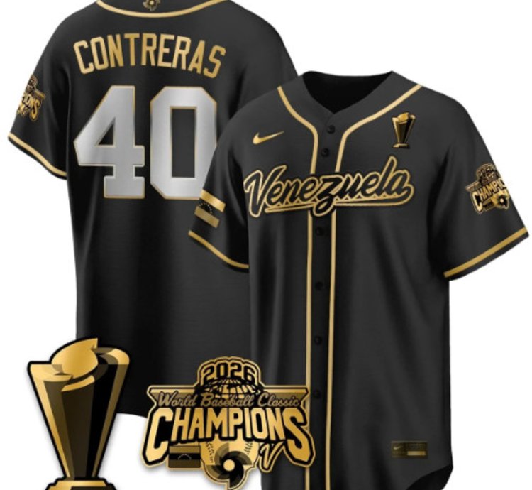 Willson Contreras 40 Venezuela Baseball Jersey 2026 World Baseball Classic Champions Limited Stitched