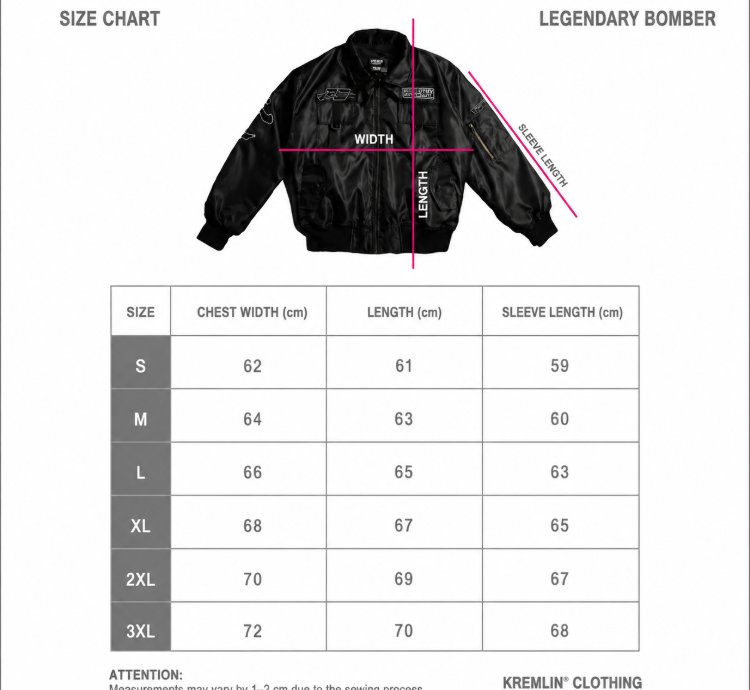 Kremlin Legendary - Bomber Jacket Boxy Black Biker