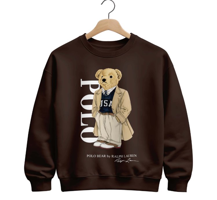 Polo Ralph Lauren Icon Bear Usa Flag Sweatshirt Red