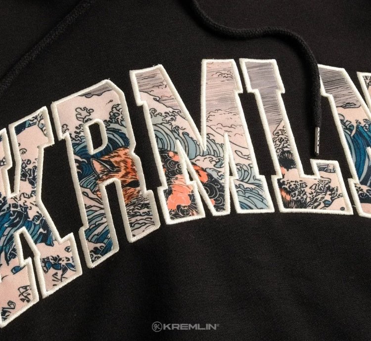 Kremlin Paw - Pullover Hoodie Typo Graphic Embroidery