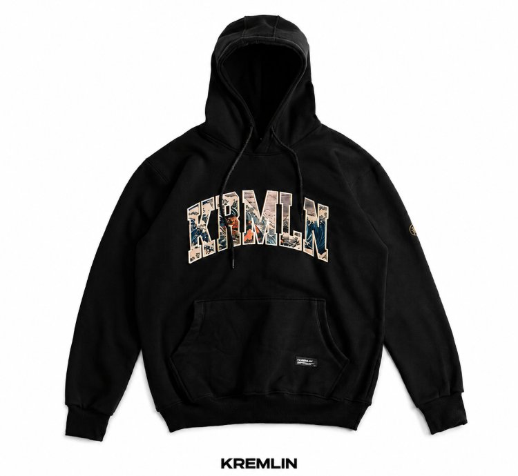 Kremlin Paw - Pullover Hoodie Typo Graphic Embroidery