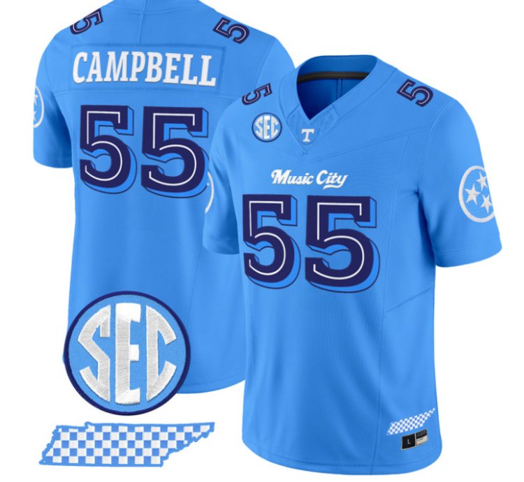 Amare Campbell Jersey 55 Tennessee Vols Music City Edition Stitched Blue