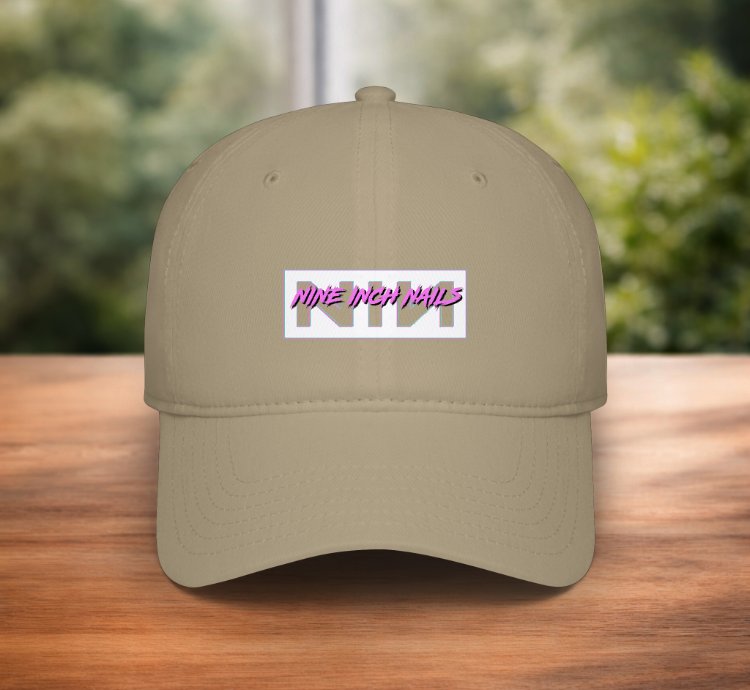 Nine Inch Nails Hat Nin Logo Khaki Adjustable Baseball Cap For Rock Music Fans
