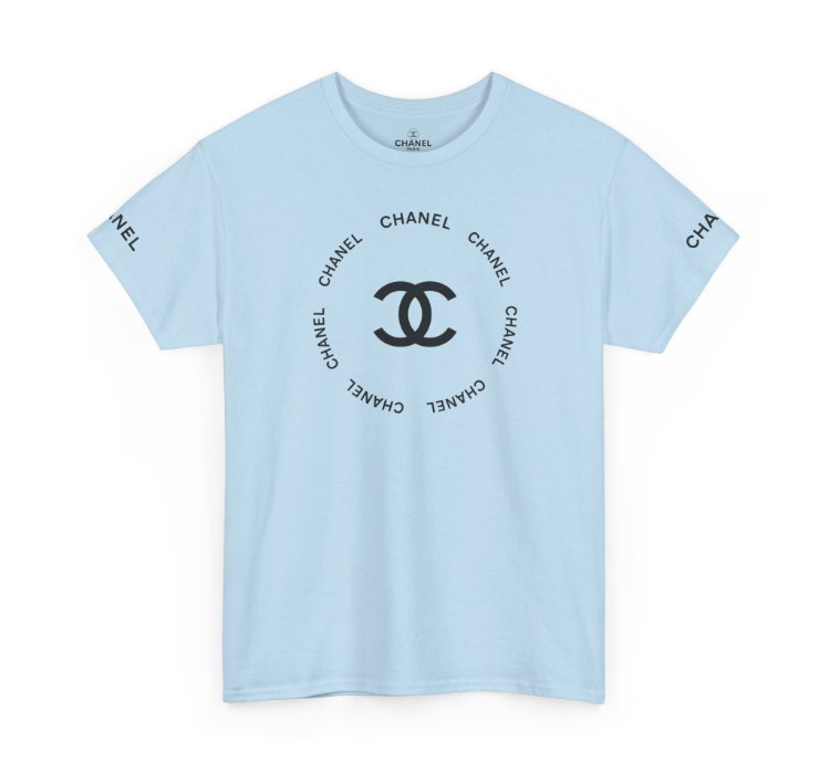 Chanel Logo Circle Light Blue T-shirt - Size Usa