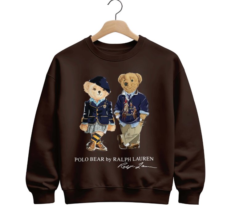Polo Ralph Lauren Icon Bear Usa Flag Sweatshirt Maroon