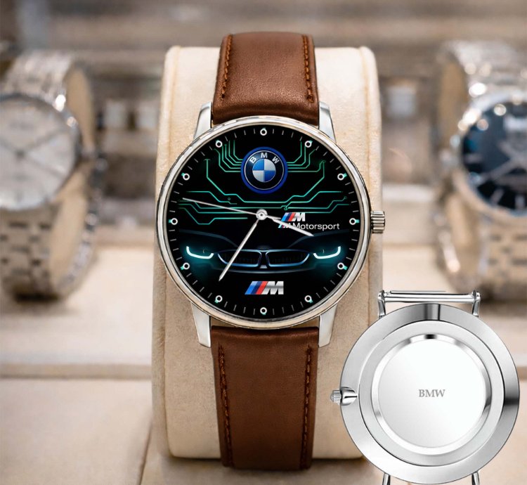 Bmw Amg M Power Analog Watch Stainless Steel Sport Metal Watch