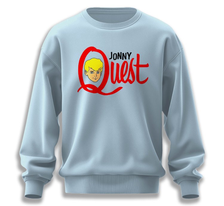 Jonny Quest Vintage Cartoon Sweatshirt Light Blue