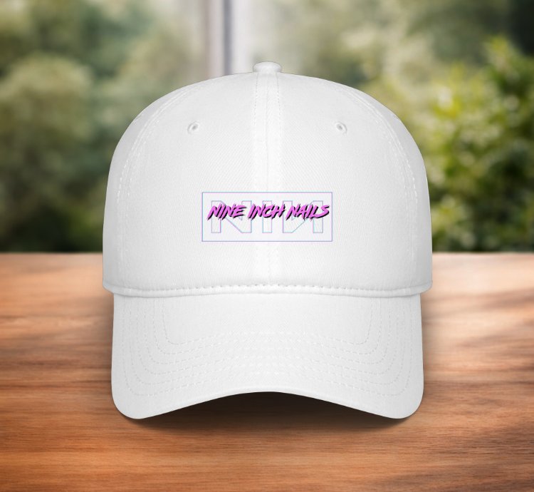 Nine Inch Nails Hat Nin Logo White Adjustable Baseball Cap For Rock Music Fans