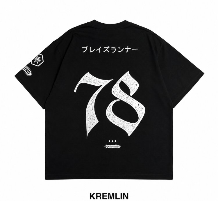 Kremlin Blazerunner - T-shirt Oversized Relaxed Fit Black 3d Printed