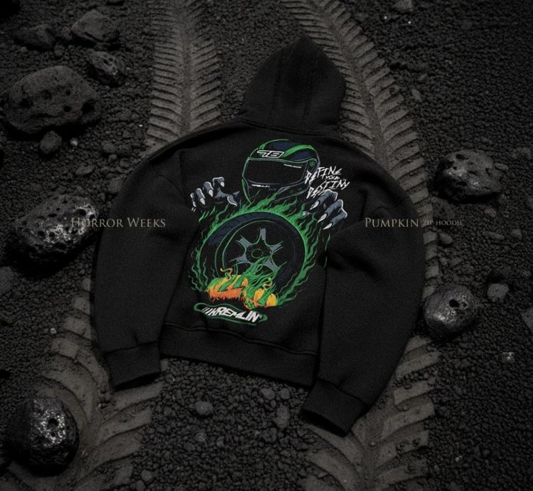 Kremlin Pumpkin - Zipper Hoodie Halloween Racing Black