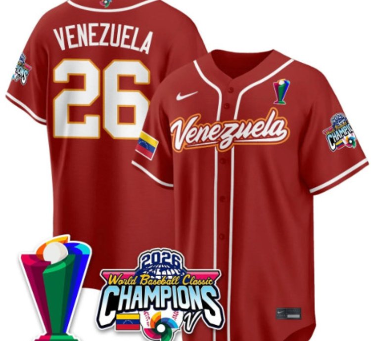 Venezuela 26 Venezuela Baseball Jersey 2026 World Baseball Classic Champions Limited Stitched
