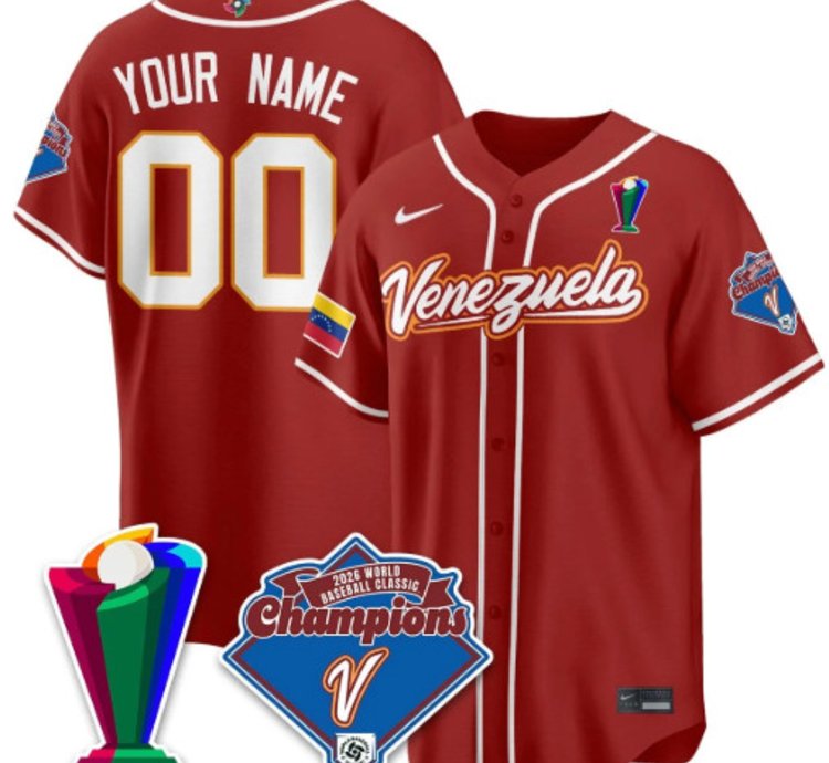 Custom Venezuela Baseball Jersey 2026 World Baseball Classic Champions Limited Stitched
