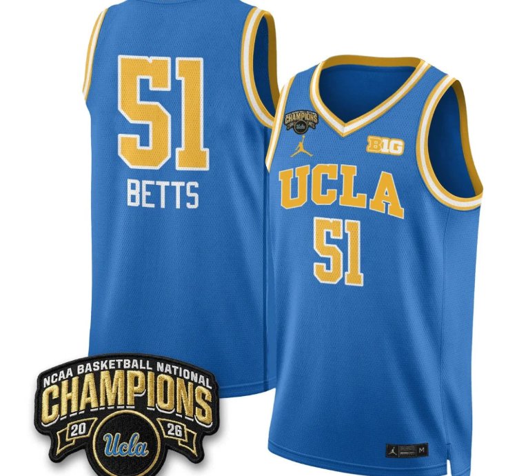 Lauren Betts Jersey 51 Ucla Basketball Champion 2026 Limited Stitched Blue