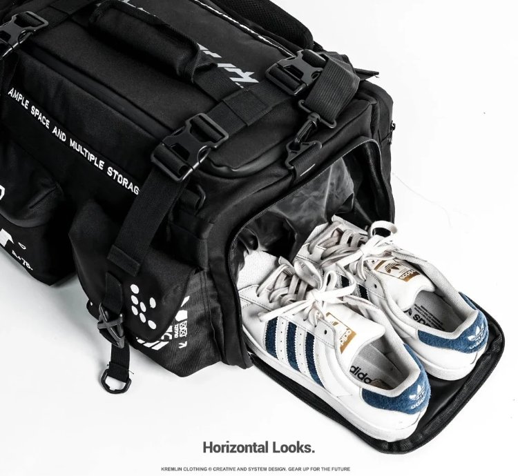 Kremlin Paradox - Multiple Duffle Travel Bag 3 In 1 Techwear Black