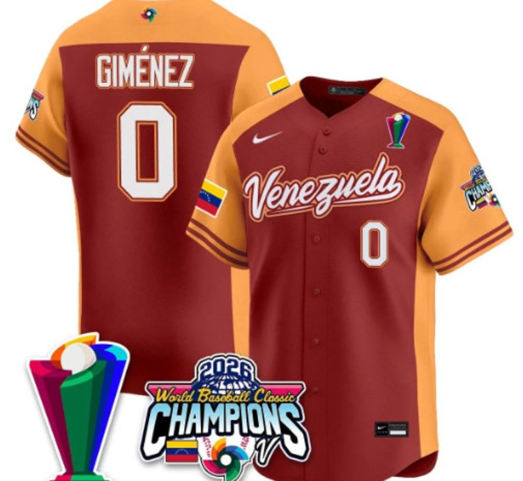 Andres Gimenez 0 Venezuela Baseball Jersey 2026 World Baseball Classic Champions Limited Stitched