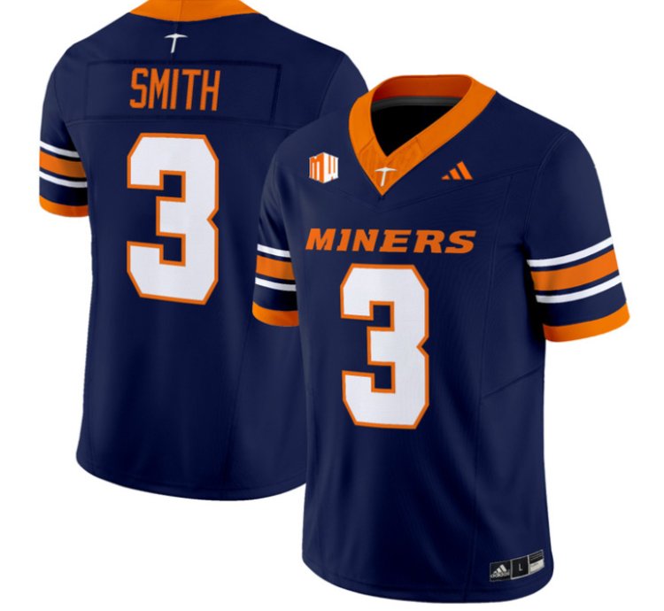 Jaden Smith Jersey 3 Utep Miners 2016 Vapor Limited Stitched Navy