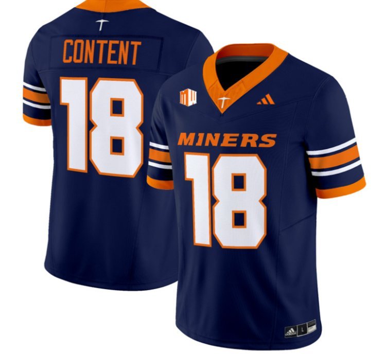 Justin Content 18 Utep Miners Football Jersey 2016 Vapor Limited All Stitched