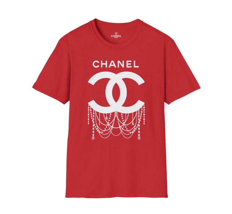 Chanel Logo Necklace Red T-shirt - Size Usa