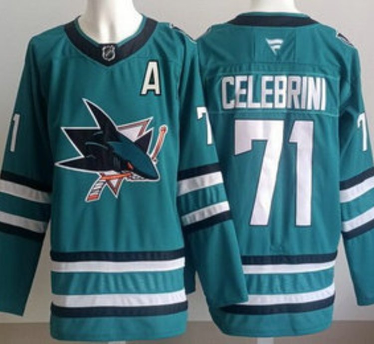 San Jose Sharks 71 Macklin Celebrini Teal Authentic Jersey Stitched