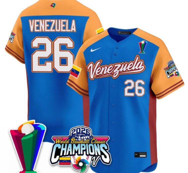 Venezuela 26 Venezuela Baseball Jersey 2026 World Baseball Classic Champions Limited Stitched