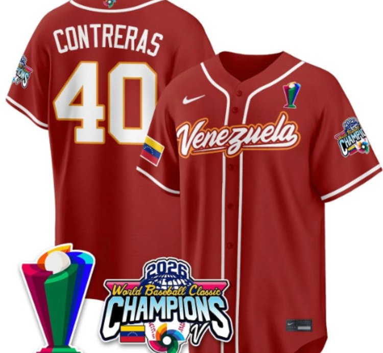 Willson Contreras 40 Venezuela Baseball Jersey 2026 World Baseball Classic Champions Limited Stitched
