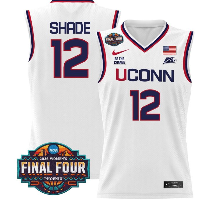 Ashlynn Shade Jersey 12 Uconn Huskies 2026 Final Four Stitched White
