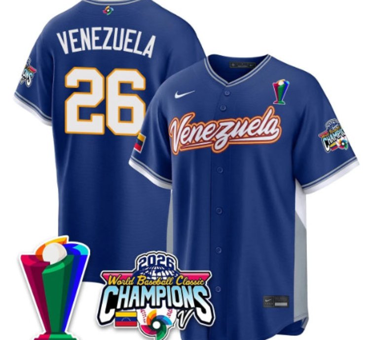 Venezuela 26 Venezuela Baseball Jersey 2026 World Baseball Classic Champions Limited Stitched