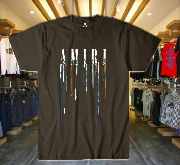 Drip Letter Print Unisex T-shirt Black