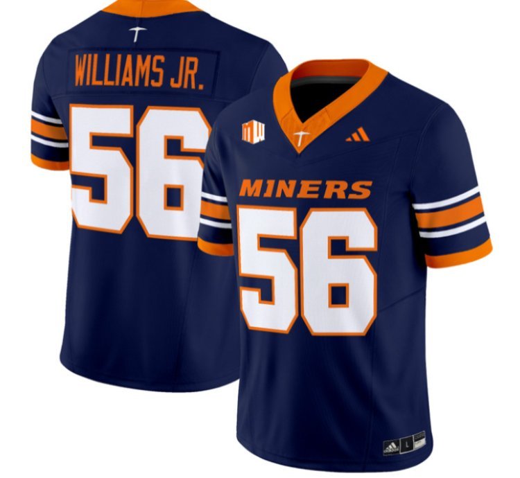 Brian Williams Jr 56 Utep Miners Football Jersey 2016 Vapor Limited All Stitched