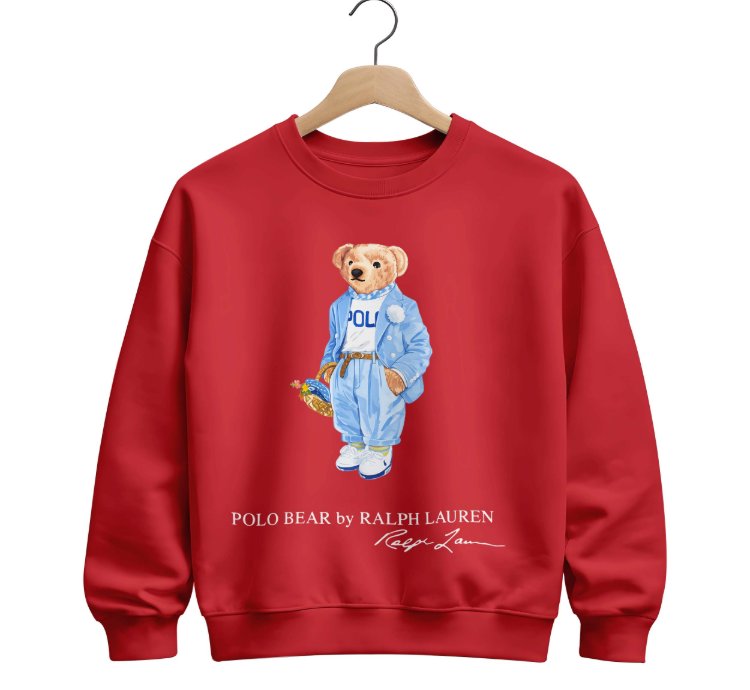 Polo Bear Carolina Blue Sweatshirt - Size Usa