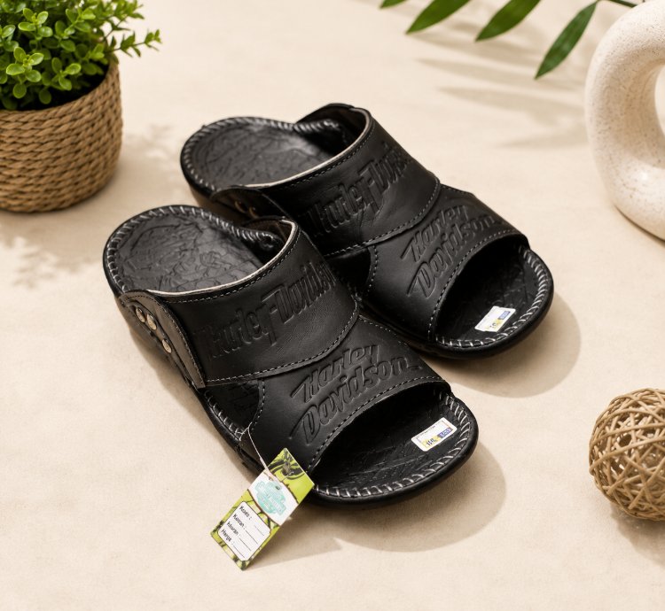 Premium Handmade Genuine Leather Sandals In Black 3
