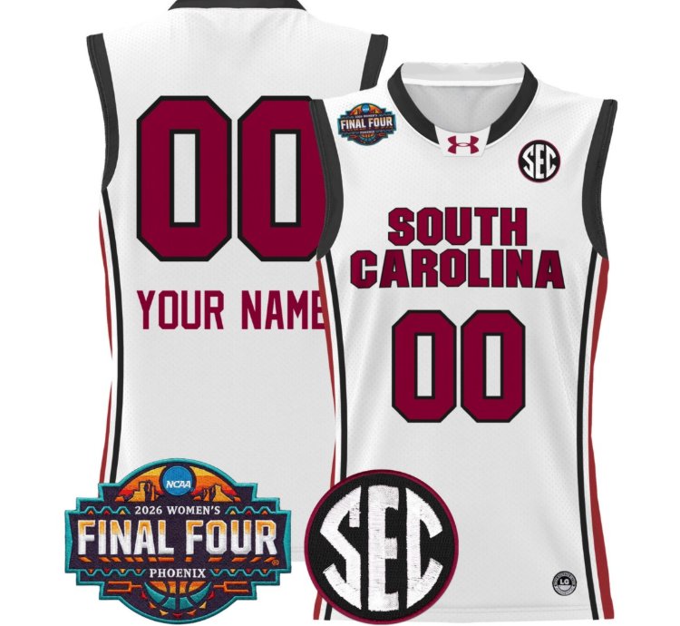 Custom South Carolina Gamecocks Jersey 2026 Final Four Stitched White