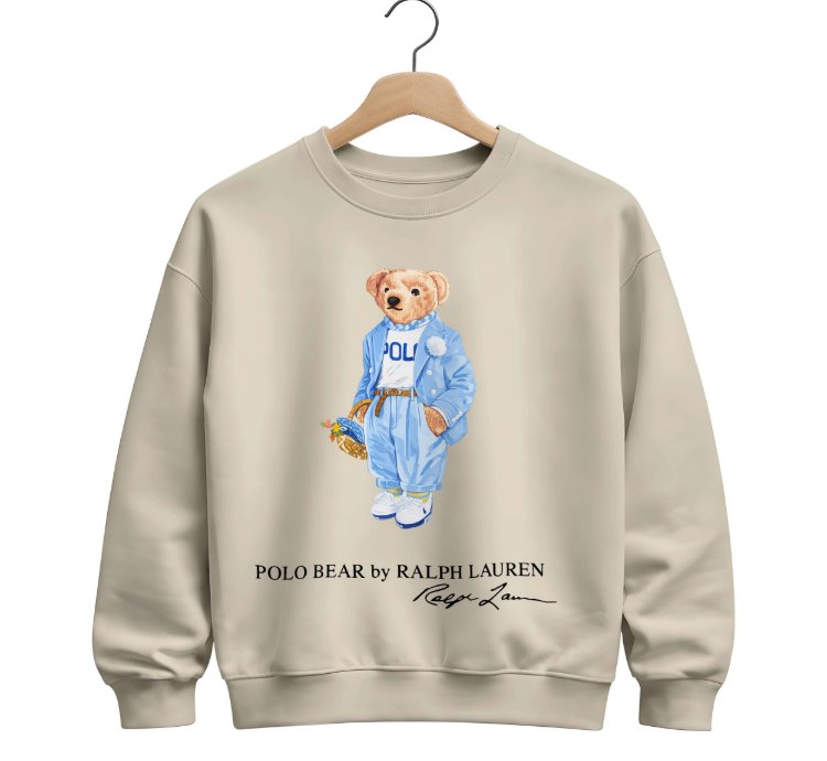 Polo Bear Carolina Blue Sweatshirt - Size Usa