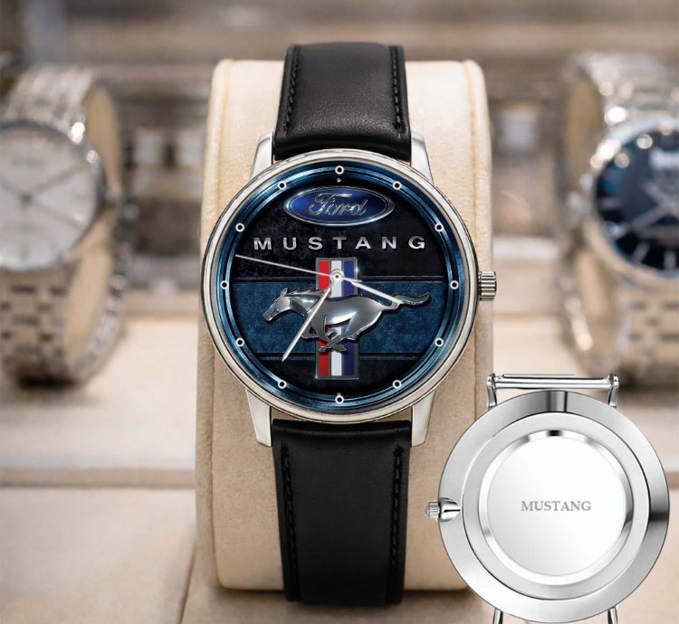 Mustang Logo Classic Watch For Men With Silver Steel Strap