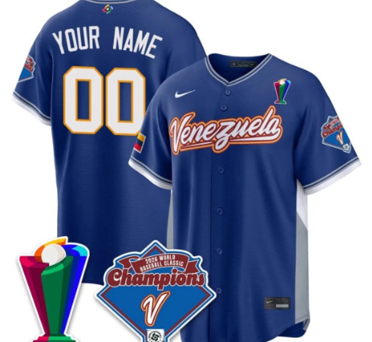 Custom Venezuela Baseball Jersey 2026 World Baseball Classic Champions Limited Stitched
